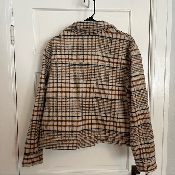 Joie Brushed Boxy Plaid Shacket Jacket - Picture 5 of 5